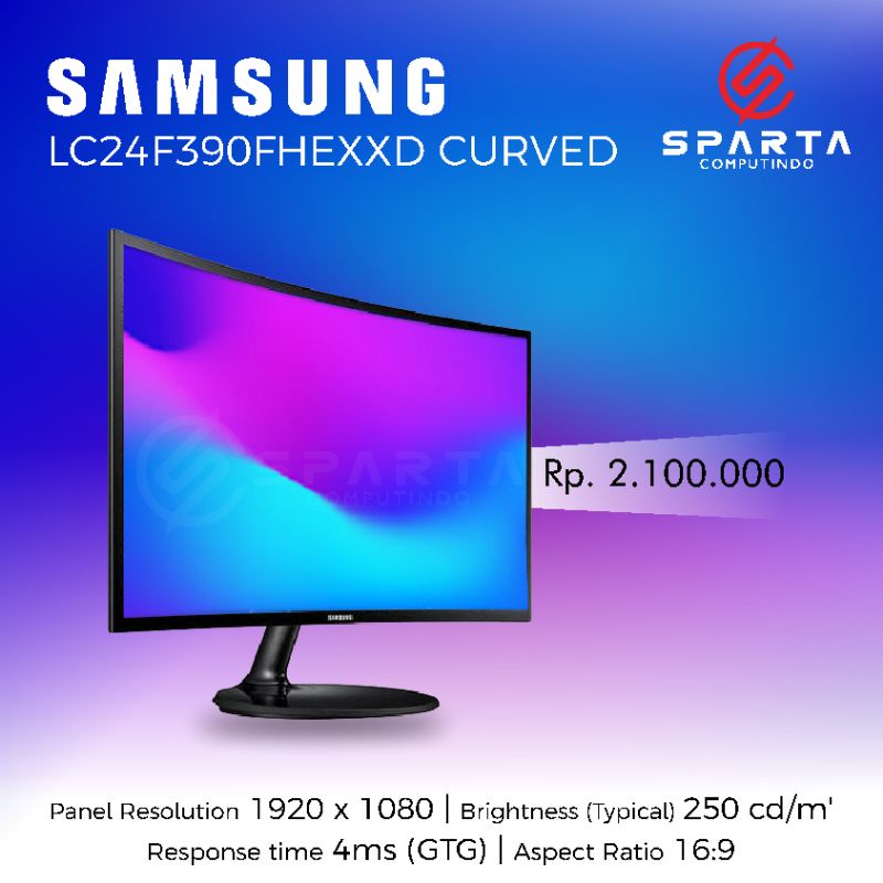 Monitor Samsung LED 24 inch LC24F390FHEXXD SAMSUNG Curved New Garansi Murah Berkualitas