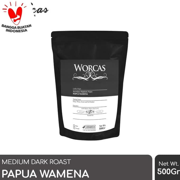 

[ COD ] Kopi Arabica Papua Wamena 500 Gram (Biji/Bubuk) | Worcas Coffee PROMO SPECIAL Kode 1159