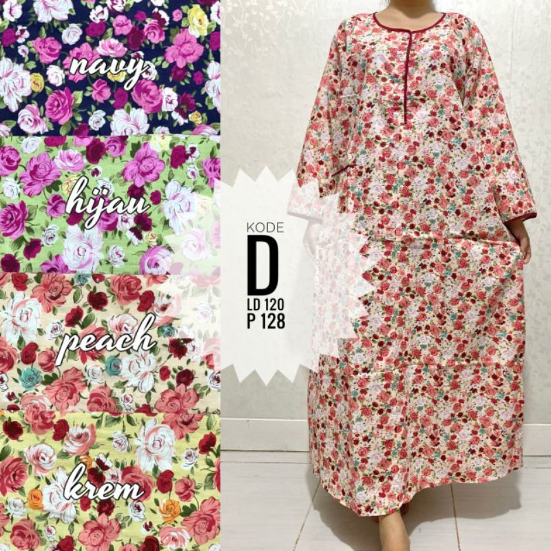 longdress daster panjang katun lokal busui bumil shabby bunga pastel