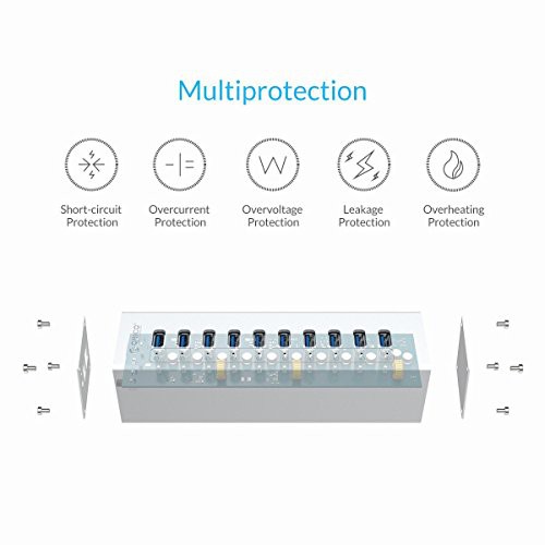 ORICO A3H10 USB3.0 HUB 10 PORT Super Speed Aluminium with Adaptor