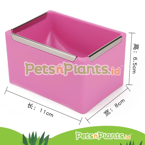 Tempat Makan Minum Hewan Kelinci Gantung Plastik Anti Gigit - Pet Feeding Bowl