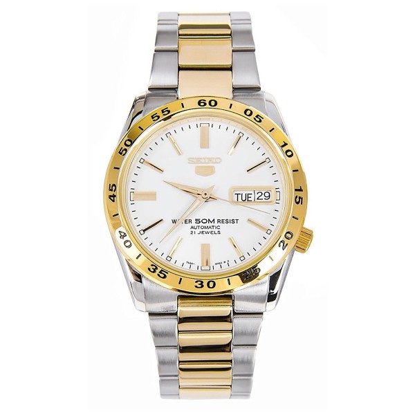 Seiko 5 SNKE04K1 Automatic Gold Dual Tone Stainless Steel - Jam Tangan Pria