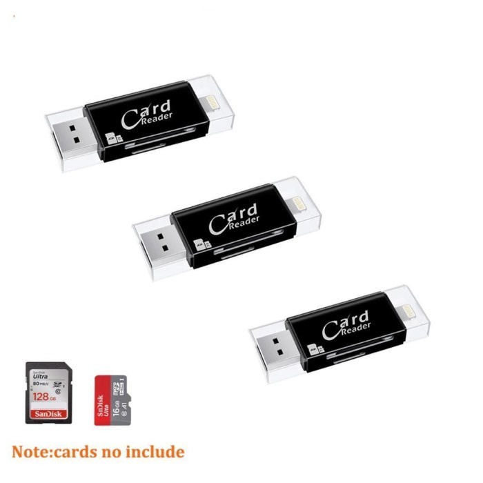 Card Reader USB OTG Lightning 7 8 Plus 11 12 13 Pro Max iPad 4 Akeseoris Handphone Hp GALLERYONE galleryone