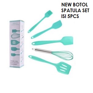 Termurah Spatula Set Alat Masak 5 In 1 Sutil Scrap Kocokan Silicone/Silikon