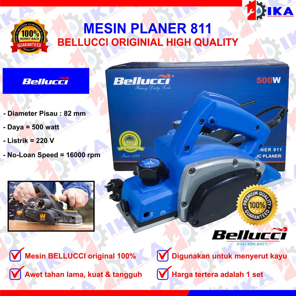 Mesin planer serut Bellucci 811 500 w kualitas bagus high quality Set komplit