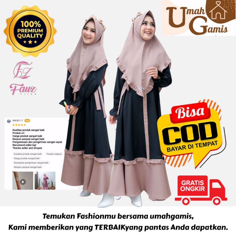 Gamis Nurjanah ORIGINAL by Fauz Hijab Cantik Syari