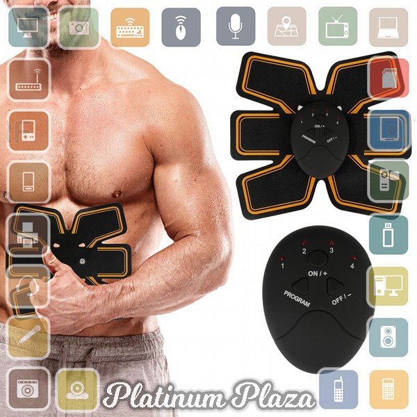 TOMSHOO Alat Stimulator Terapi EMS Otot Six Pack Muscle Stimulator`1NX4OX- Black