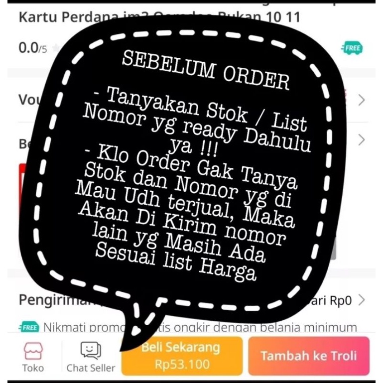 Kartu Perdana Indosat Tahun Nomor Cantik Prabayar