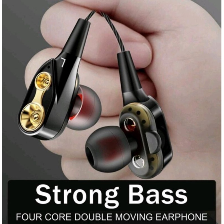 Headset 4D Dual Hifi Stereo Jack 3.5mm Handsfree Audio HD SUPER Pure BASS