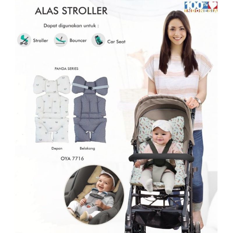 Omiland Alas Stroller/ Bouncer/ Car Seat Bahan lembut motif Panda