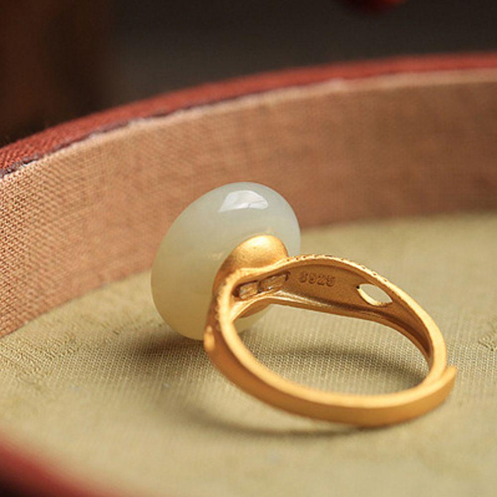 Mxbeauty Cincin Gaya Cina retro Temperamen Trendi Perhiasan Pesta Elegan Adjustable Lotus