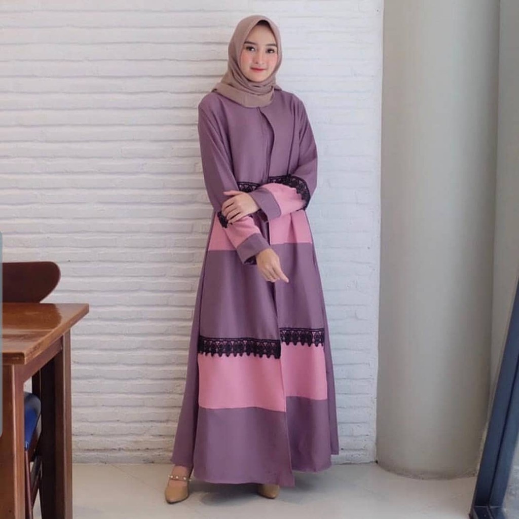 CUCI  GUDANG REINN DRESS Bahan Moscrepe Pakaina Wanita Gamis Panjang Terusan Gamis Wanita Dress Mulim Terbaru