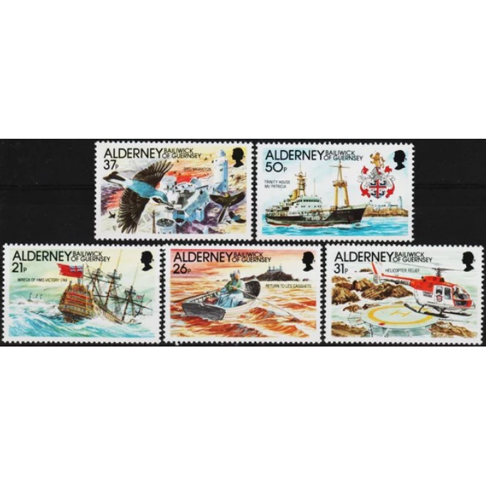

Perangko Filateli A5-77 Alderney MNH 5v 30.04.1991 casquet lighthouse
