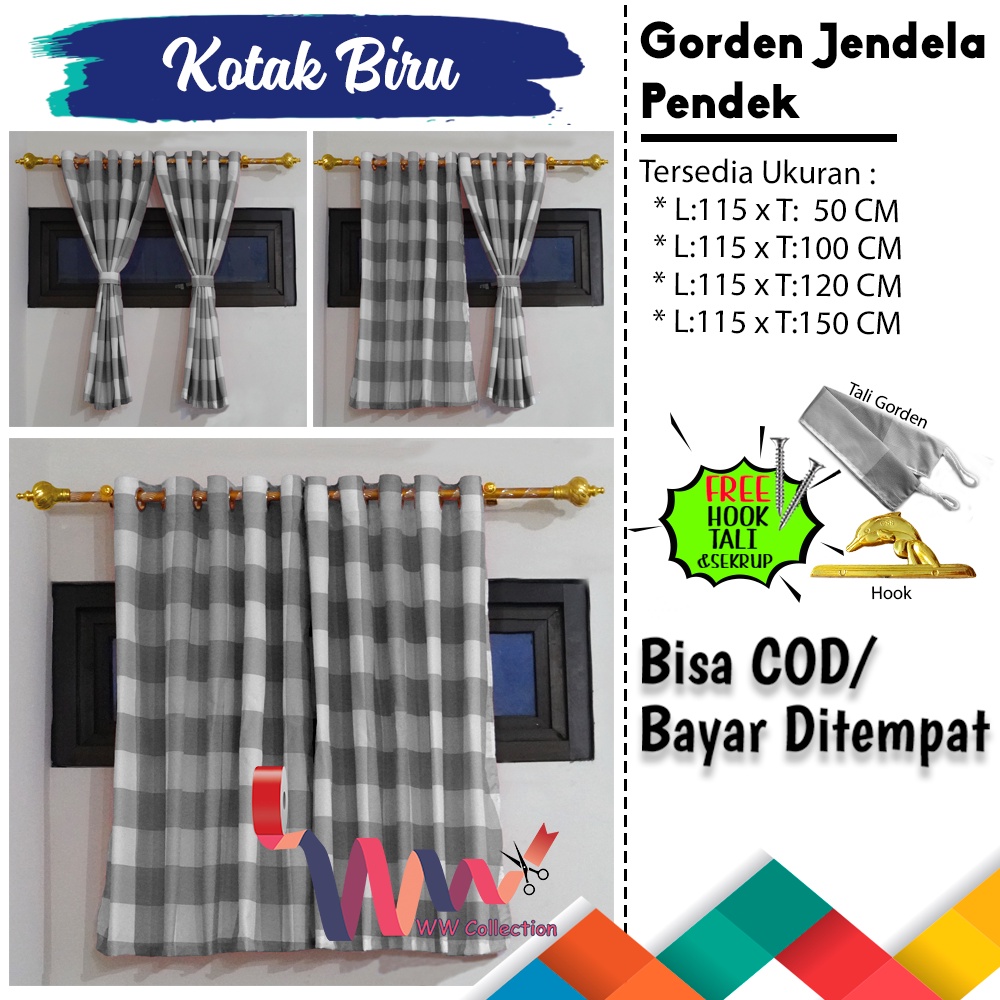 GORDEN KAMAR PENDEK TINGGI 150CM HORDEN RUANG TAMU GORDEN JENDELA PENDEK GORDEN KECIL JENDELA PENDEK MURAH KAMAR MINIMALIS TERLARIS UKURAN LEBAR 115 DAN TINGGI 150CM MURAH HORDENG JENDELA SMOKRING POLOS EMBOS  TERLARIS BISA COD