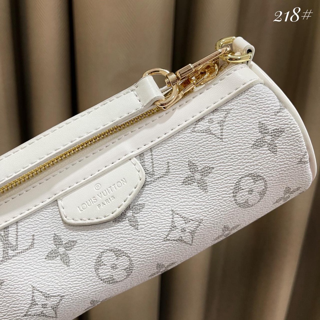 LV Monogram Canvas Leather Mini Papilon Wristlet Bag #218