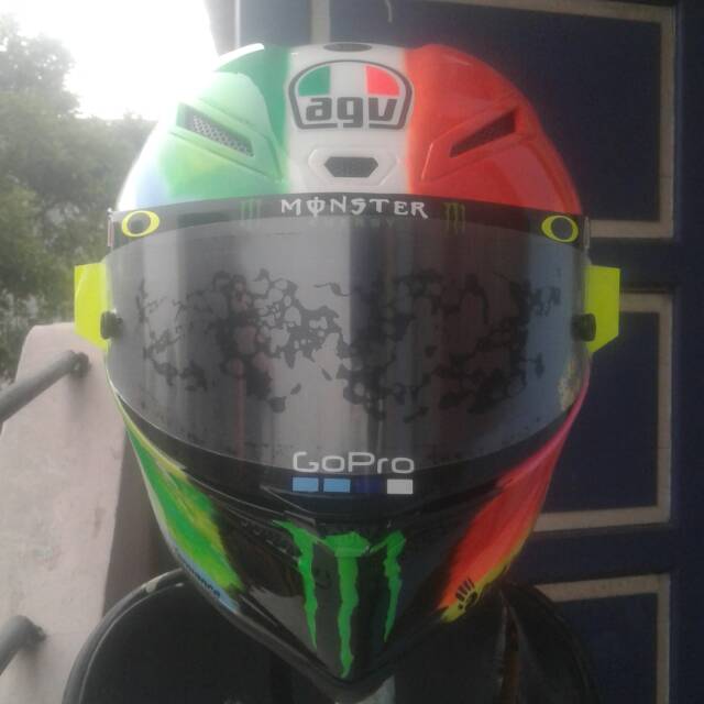Helm dql repaint agv pista mugello rossi 2019 glow in the dark