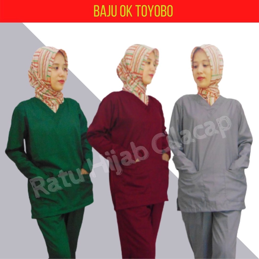 Baju OK OKA Lengan Panjang Polos Dokter Petugas medis Perawat Jaga Toyobo Original Premium XXL XL  L  M S