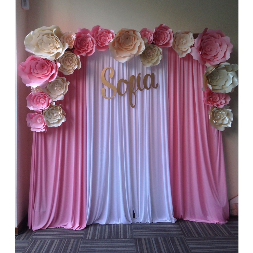 Backdrop background polos(2m x 2.2m sudah dijahit) dekorasi pesta ulang tahun aqiqah kain filamin