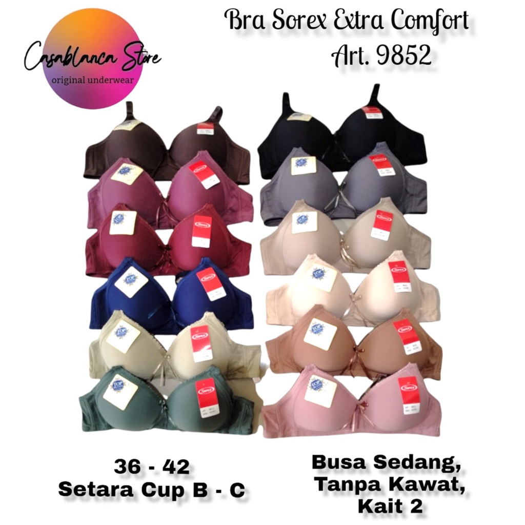 BH SOREX EXTRA COMFORT ART. 9852 Tanpa Kawat, Busa Sedang, Kait 2