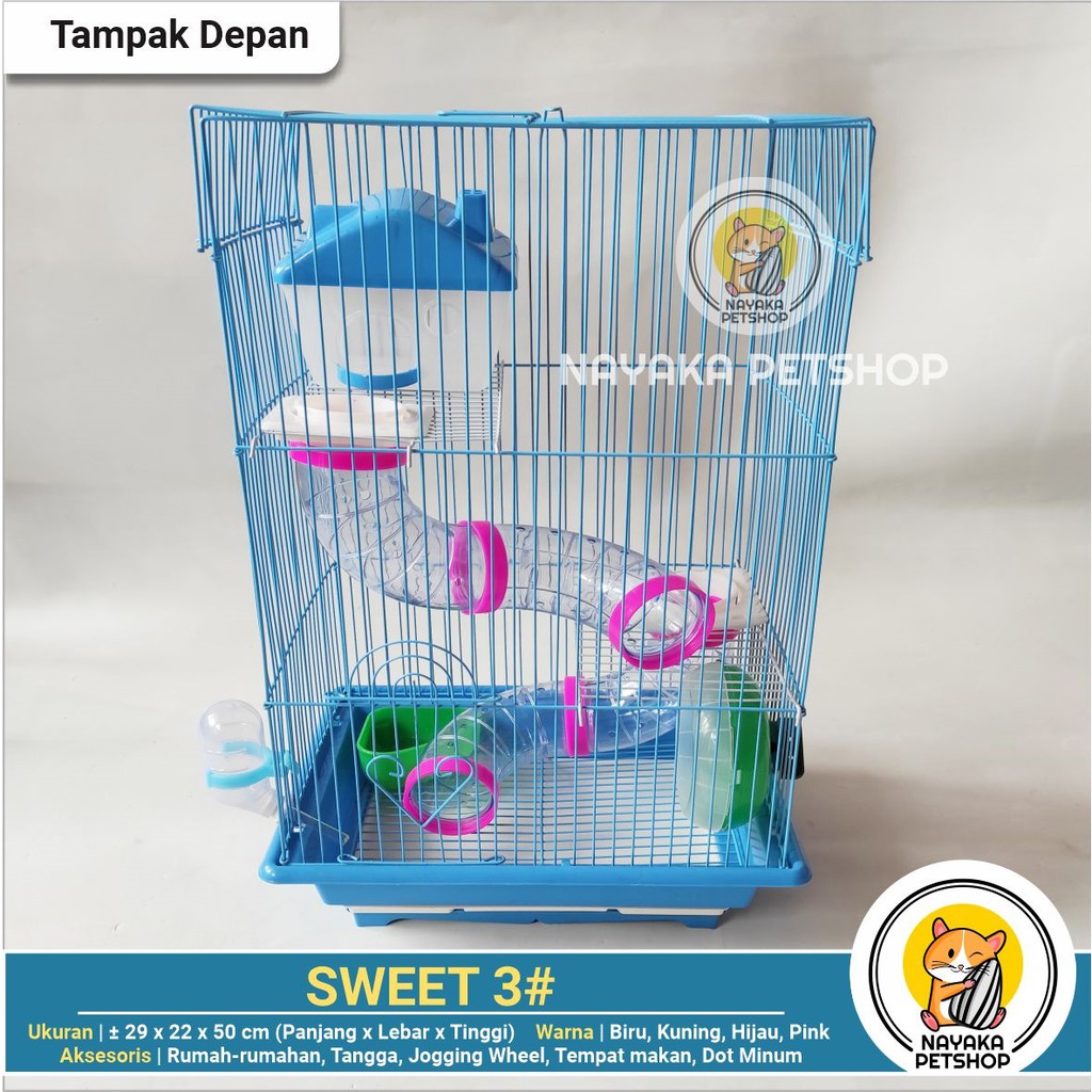 Sweet 3# Kandang Hamster Besar Tingkat 3 Lantai Murah