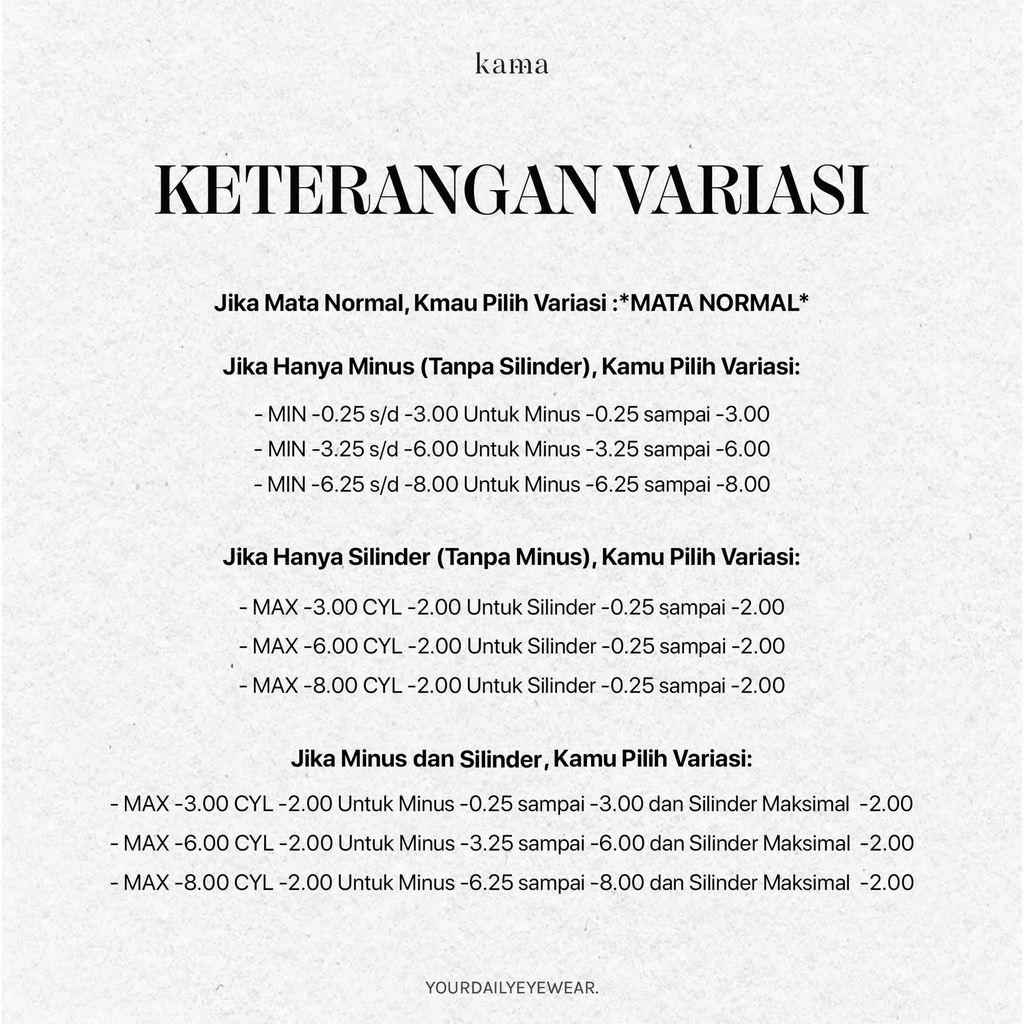 heykama - Lensa Minus Blueray Antiradiasi (SPH/CYL) BR