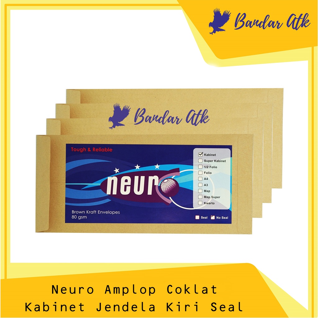 

NEURO Amplop Coklat KABINET JENDELA KIRI SEAL - 11 x 24 cm [1 PACK]