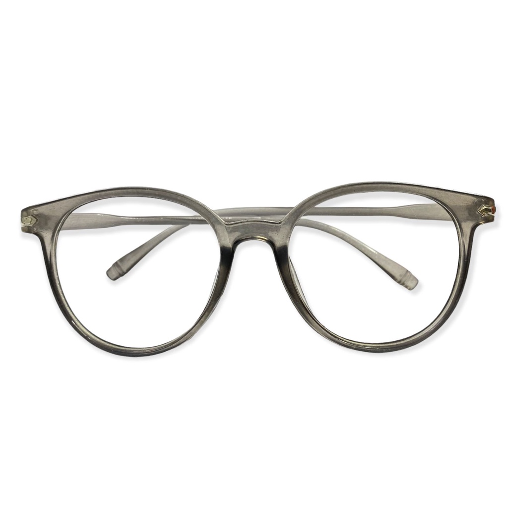 HC KACAMATA ANTI RADIASI KACA MATA 15959 Wanita  Pria Frame Sunglasses Lensa Transparan impor-HC176 TRANS GRAY