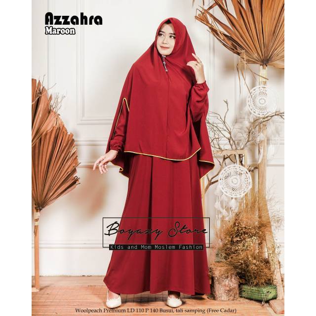 AZZAHRA SYAR'I wolfis premium niqob gamis ori cadar polos syari