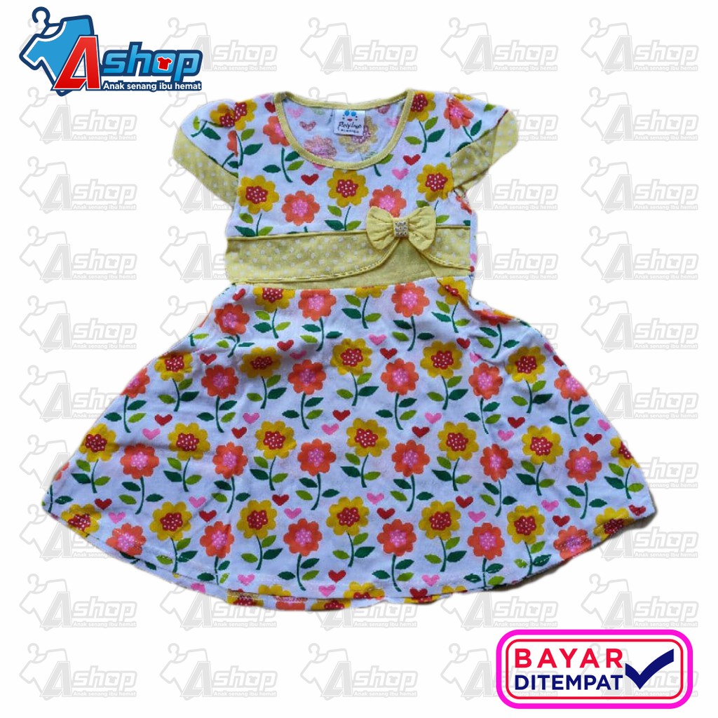 Dress Anak Perempuan Motif Bunga Matahari All size 2-3 tahun