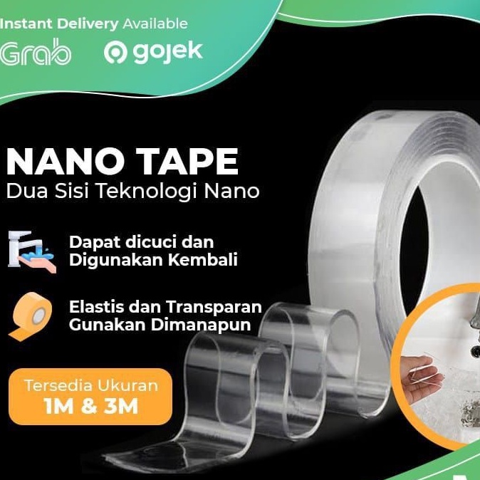 

Nano Tape Double Tape Isolasi 2 Sisi Kuat Dicuci Tanpa bekas 3 Meter