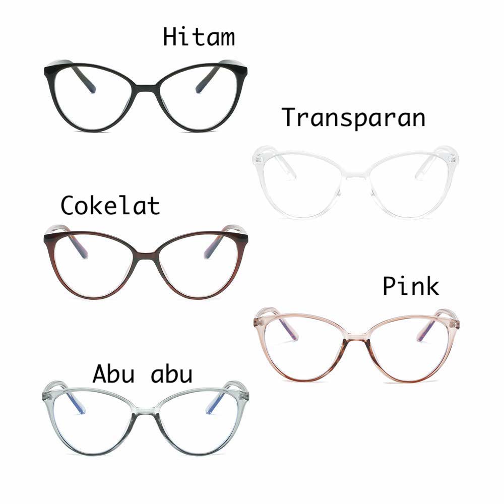 Kacamata Anti Radiasi Blue Ray Lens (Design Korea) Pria &amp; Wanita - HM8091 ( Group ) FREE Kotak Kacamata