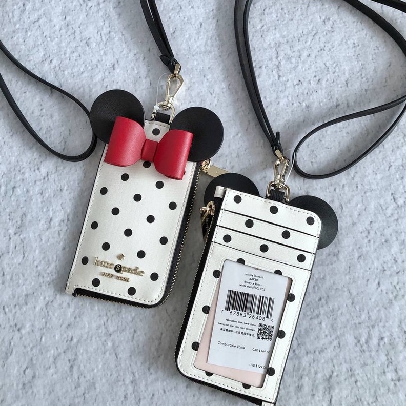 gantungan id lanyard original kate spade disney minnie card holder