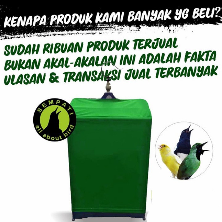 Kerodong Krodong Tebal Kandang Kotak Sangkar Burung Kenari Kacer Cucak Ijo