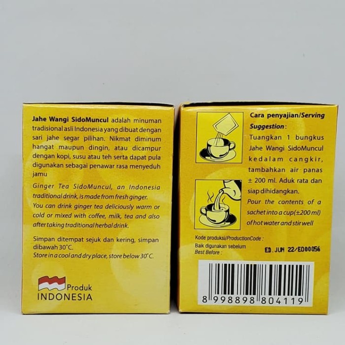 

TRADISIONALMINUMAN- JAHE WANGI SIDOMUNCUL 1 BOX ISI 5 SACHET - AGEN RESMI SIDO MUNCUL -MINUMAN-