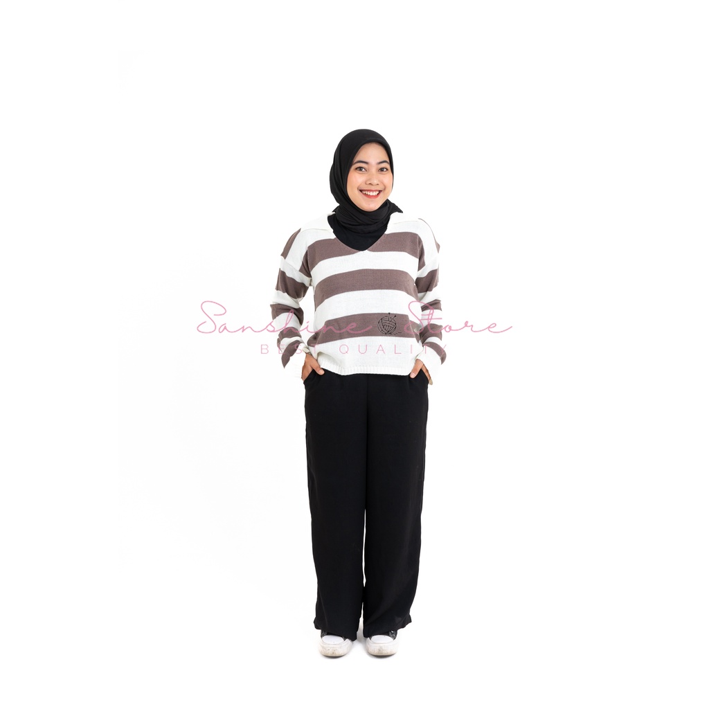 FUJI SWEATER RAJUT CROP TOP BLASTER OVERSIZE PREMIUM