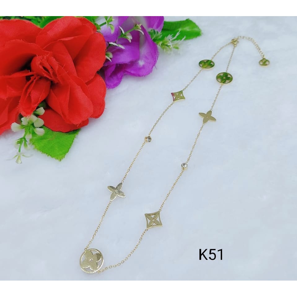 Kalung titanium perhiasan fashion K51-56