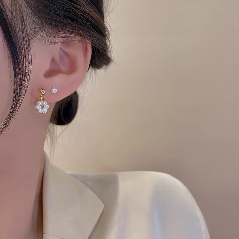 YEEZII Anting Mutiara Bentuk Hati Opal Warna Emas Untuk Wanita