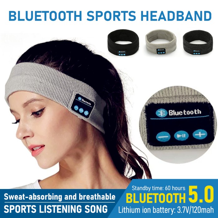 BANDANA BUILT IN BLUETOOTH WIRELESS STEREO MUSIC HEADSET