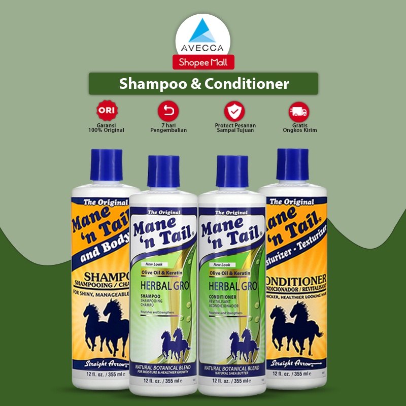 Mane N Tail Shampoo and Conditioner / Mane N Tail Original dan Herbal / Shampoo Kuda