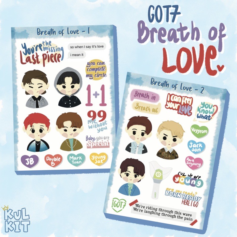 GOT7 Breath of Love; Last Piece Stickers (cutting kiss cut) - kulkit.id