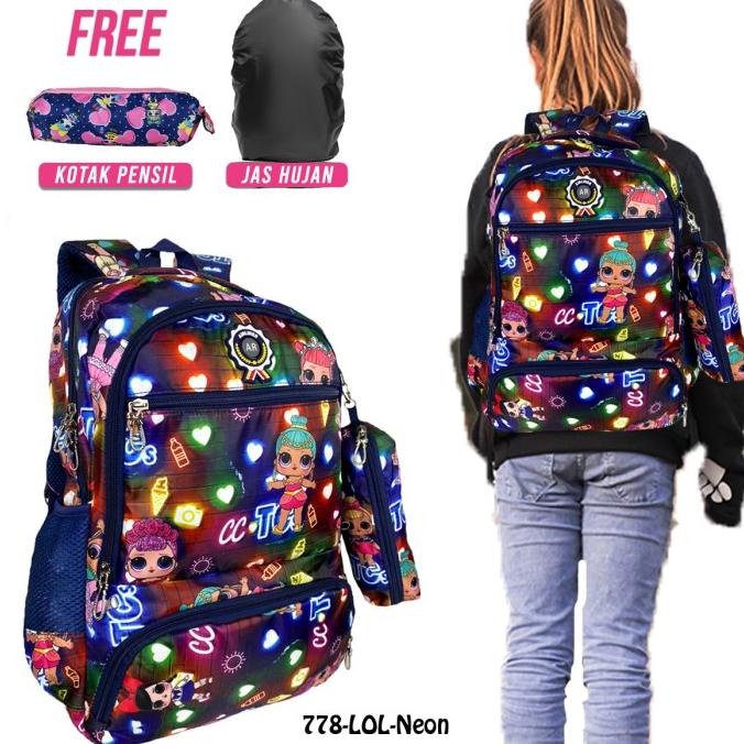 Tas Sekolah Remaja Ransel ABG Perempuan Ransel Anak Sekolah Import LOL