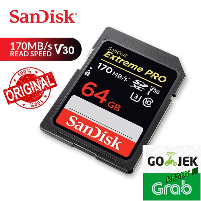 Memory SD CARD Sandisk Extreme Pro SDXC UHS-1 64GB 170MB/s ORIGINAL