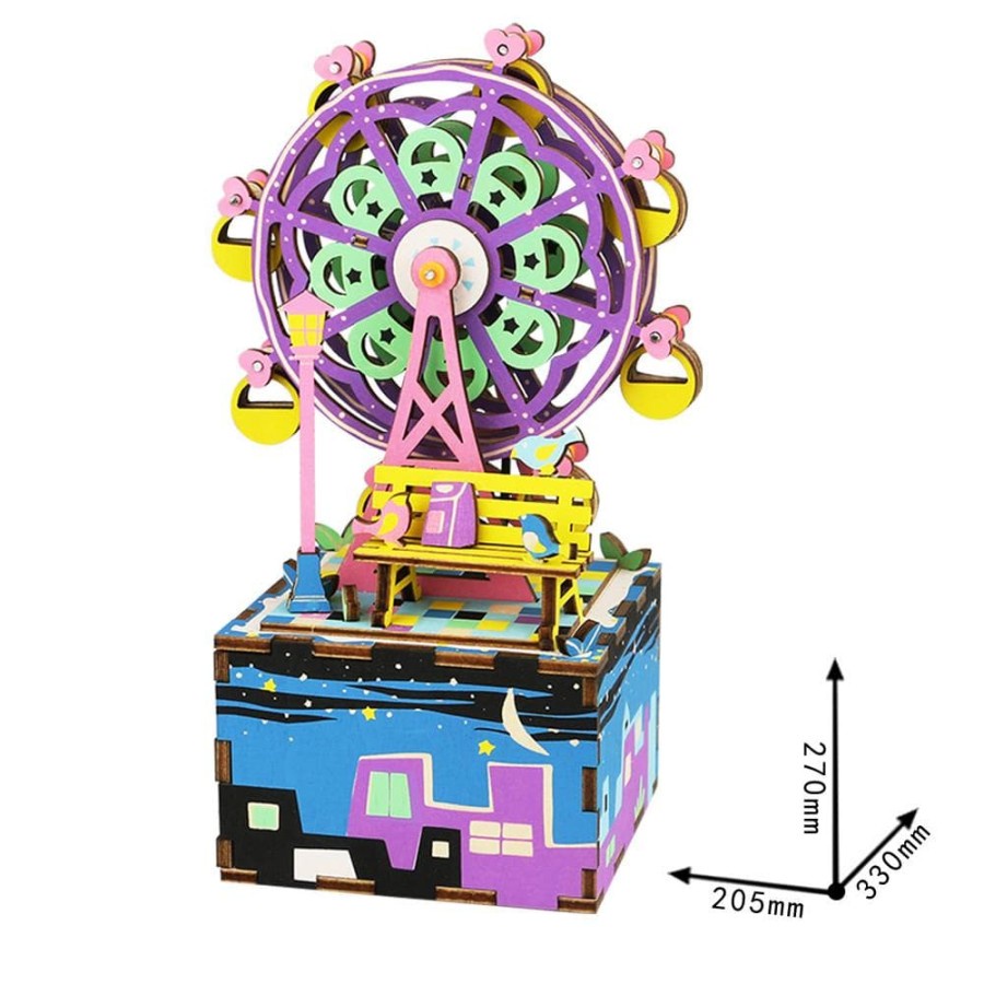 ROLIFE Robotime DIY Wooden Music Box AM402 Ferris Wheel Perfect Gift For Your love One