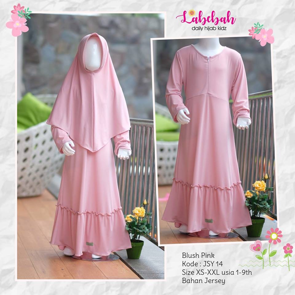 Gamis Jersey Anak Labebah By Labella Usia 1 8 Tahun Shopee Indonesia