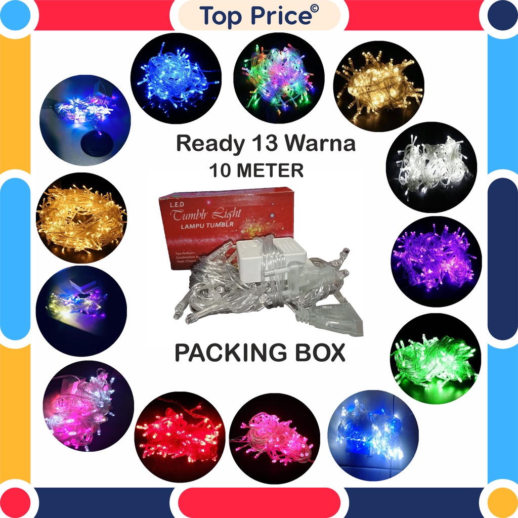 Topprice COD Lampu Tumblr LED 10 Meter LED Christmas Natal Dekorasi Hias Packing BOX U06