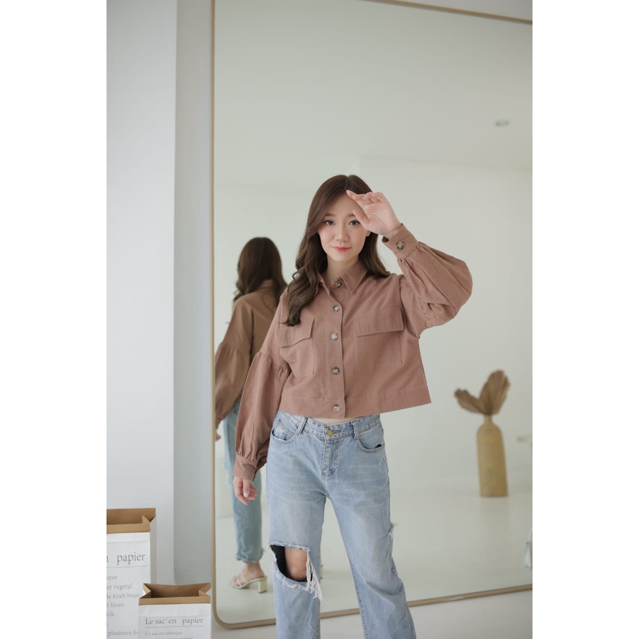 JAKET LINEN CROP / OUTER CROP LINEN