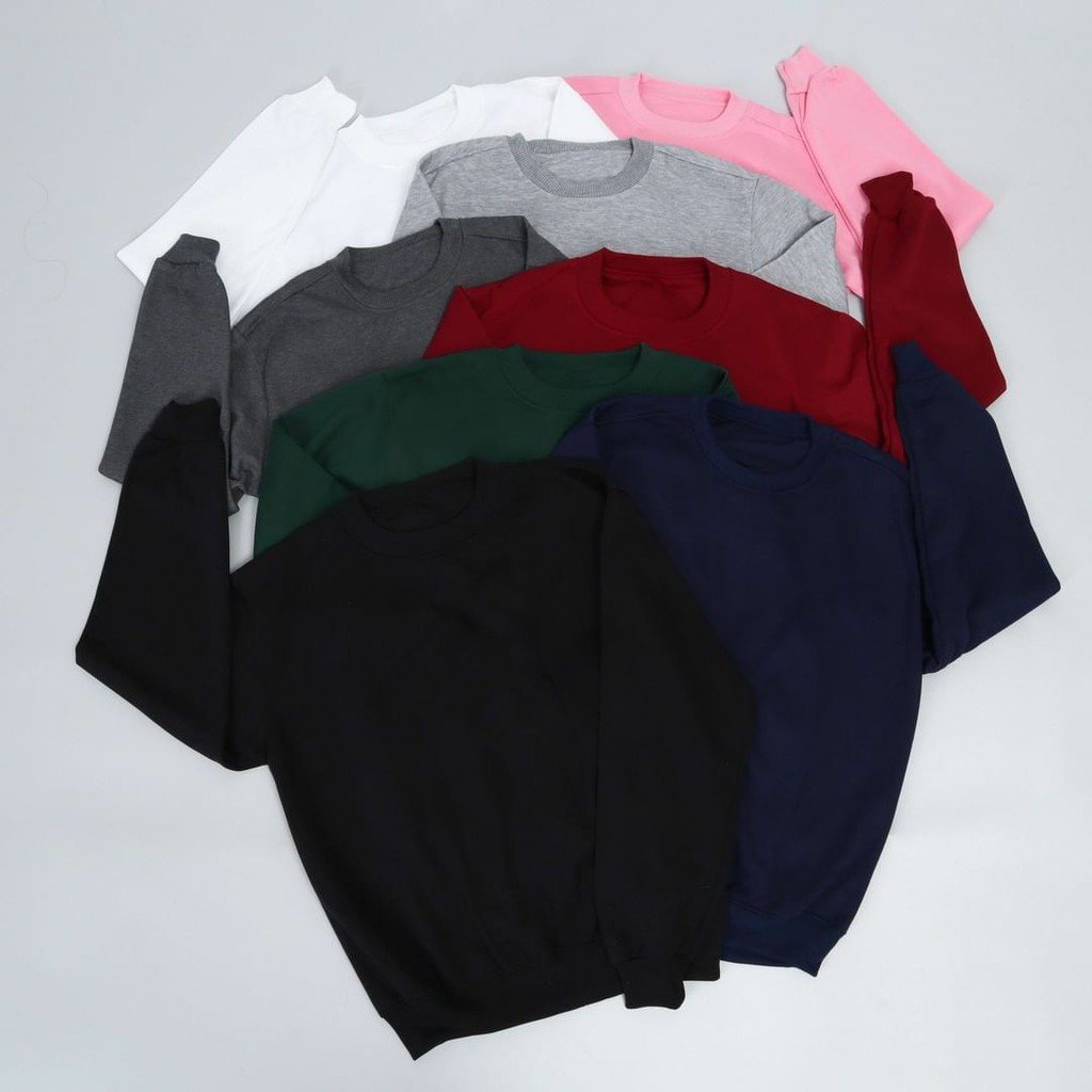 SWEATER POLOS BASIC CREWNECK PRIA WANITA KEREN MURAH SEHARI HARI