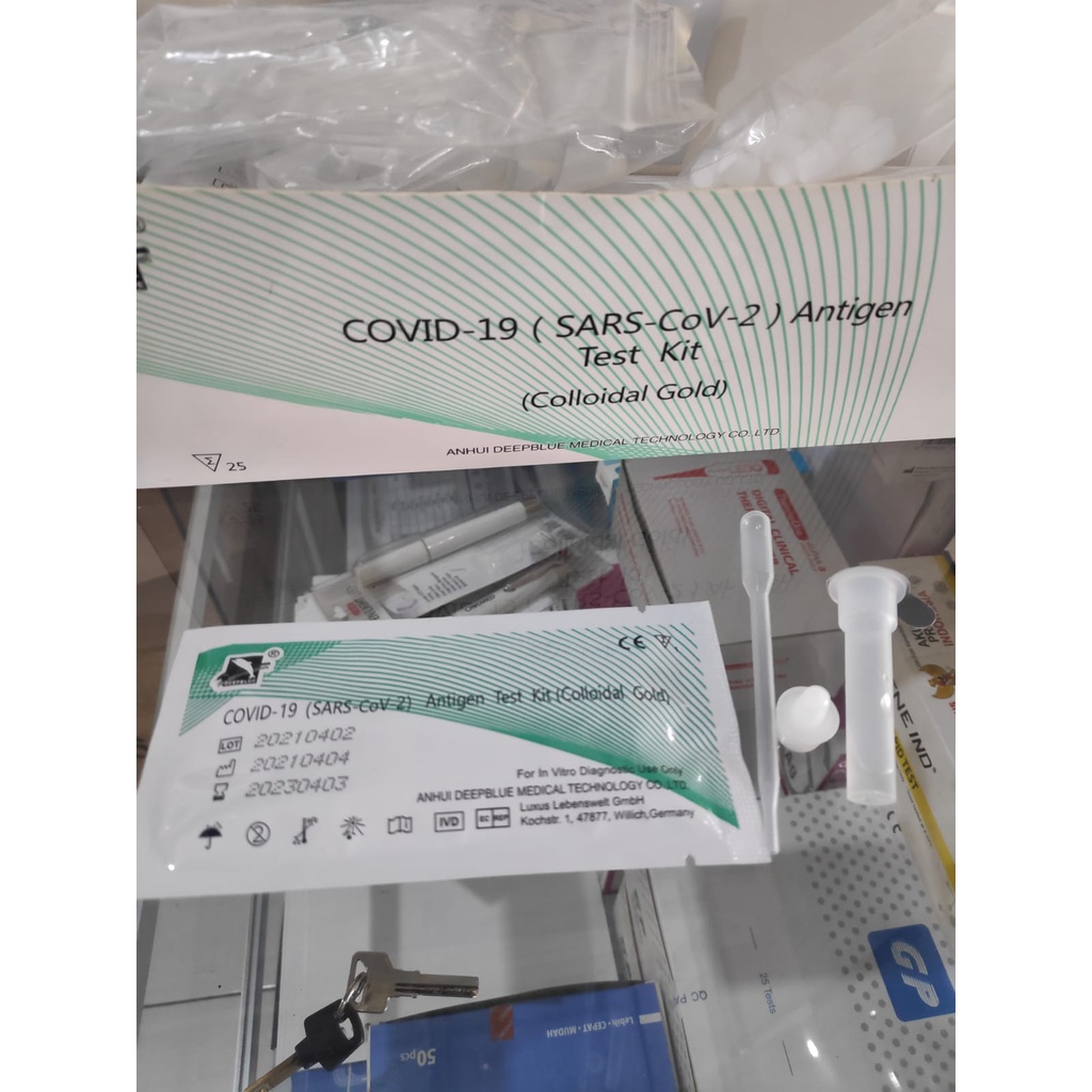 Antigen Anhui Saliva Test Kit Deepblue Saliva Air Liur 1 set Satuan Colloidal Gold Covid19 Original 