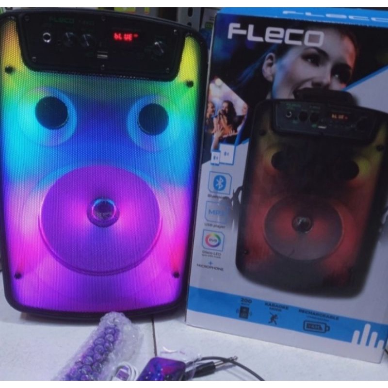 Speaker Bluetooth X-Bass Fleco 8'5 Inch F-8832 Led Plus Mic Karaoke
