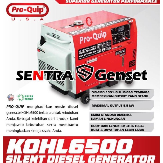Genset silent diesel solar 5000 watt 5 KVA KOHL 6500